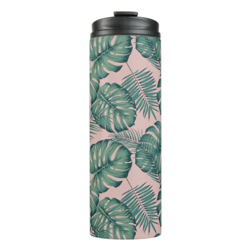 Tropical Leaf Pattern Thermal Tumbler