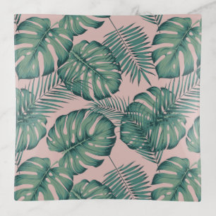 Tropical Leaf Pattern Trinket Tray