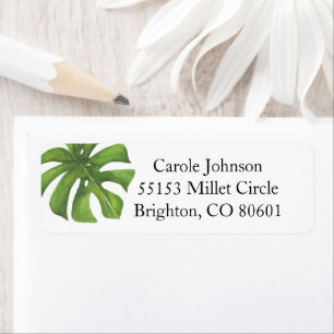 Tropical Leaf Return Address Label