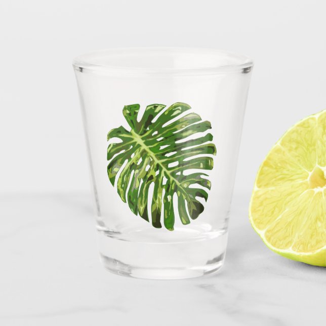 Tropical Leaf Shot Glass (Front)
