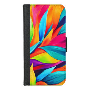 Tropical Leaf Tapestry Painting iPhone 8/7 Wallet Case