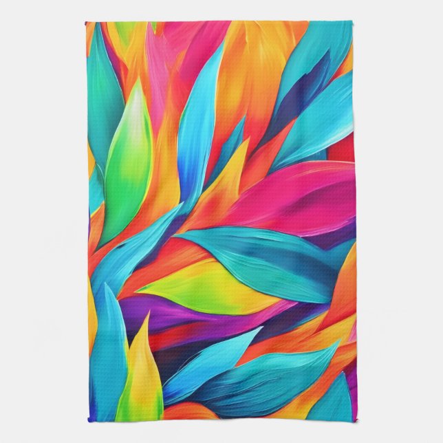 Tropical Leaf Tapestry Painting Kitchen Towel (Vertical)