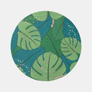 Tropical Leaf Tapestry: Vintage Verdure Rug