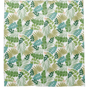 Tropical Leaf Toss Shower Curtain