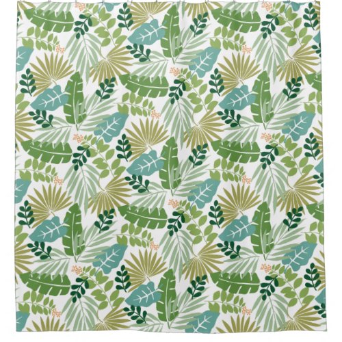 Tropical Leaf Toss Shower Curtain