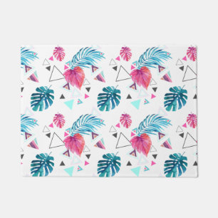 Tropical Leaf Triangle Pattern Doormat