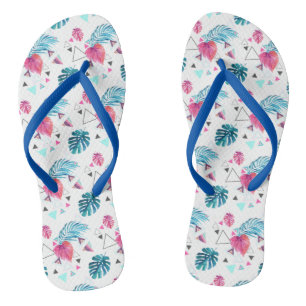 Tropical Leaf Triangle Pattern Flip Flops