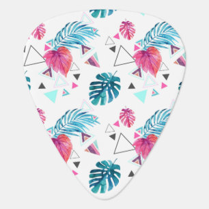 Tropical Leaf Triangle Pattern Guitar Pick