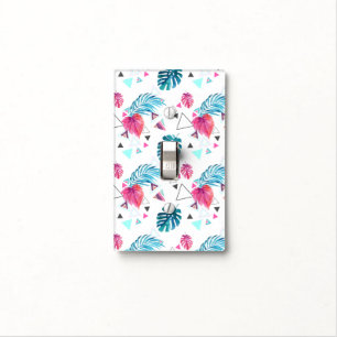 Tropical Leaf Triangle Pattern Light Switch Cover