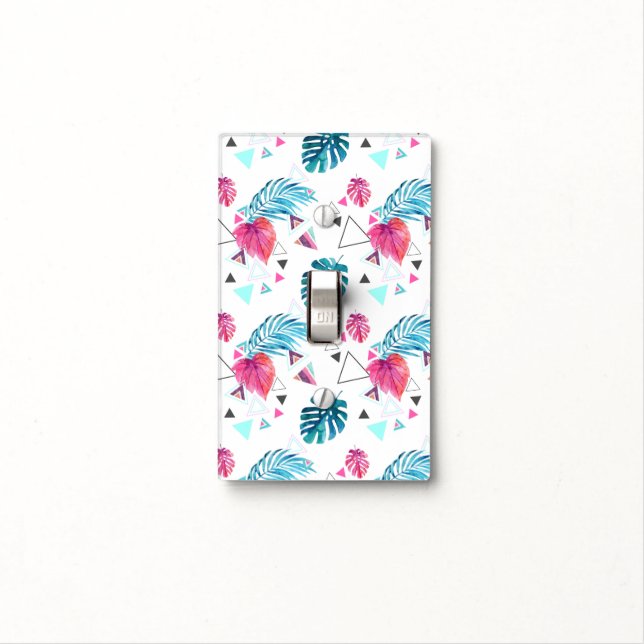 Tropical Leaf Triangle Pattern Light Switch Cover (In Situ)