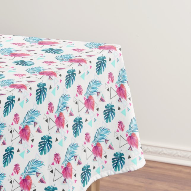 Tropical Leaf Triangle Pattern Tablecloth (In Situ)
