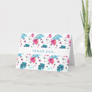 Tropical Leaf Triangle Pattern Thank You Card
