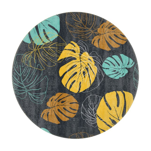 Tropical Leaf Vintage Wallpaper Pattern Cutting Board (Front)