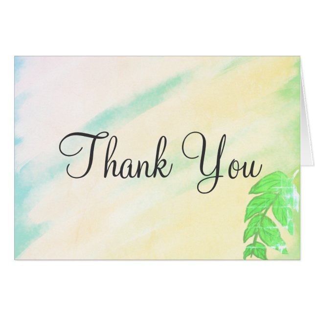Tropical Leaf Watercolor Wedding Cards (Front Horizontal)