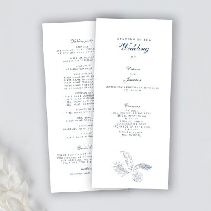 Tropical Leaf Wedding Day Program