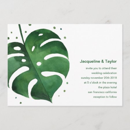 Tropical Leaf Wedding Invitation