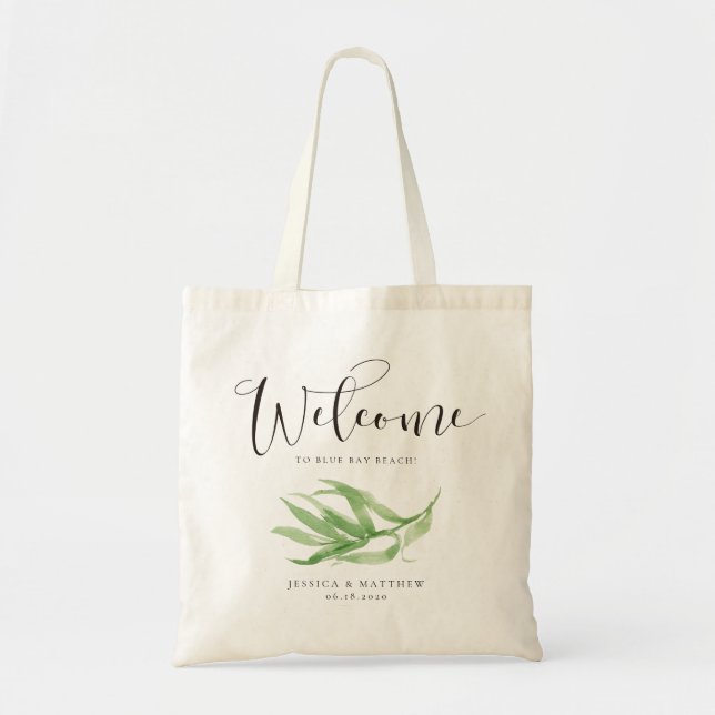 Tropical Leaf Welcome Bag Destination Guest (Front)