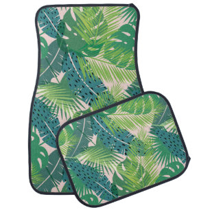 Tropical Leafs pattern car floor mats