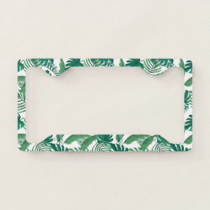 Tropical Leafy Print License Plate Frame