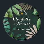 Tropical Leave Pattern | Wedding | Save The Date Magnet<br><div class="desc">Get your guests excited for your big day with our beautiful Save the Date Magnet in a tropical leaves pattern in green. Add your own personalized text on top to make it truly one-of-a-kind and impress your guests with a beautiful reminder of your special day. This is another 100% original...</div>