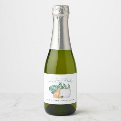 Tropical Leave White Pumpkin  Fox Sparkling Wine  Sparkling Wine Label