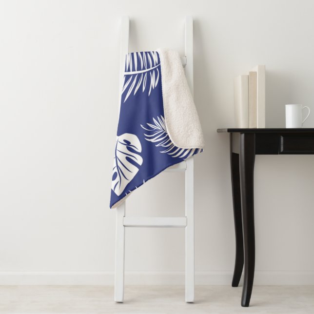 Tropical leaves 15 sherpa blanket (In Situ)