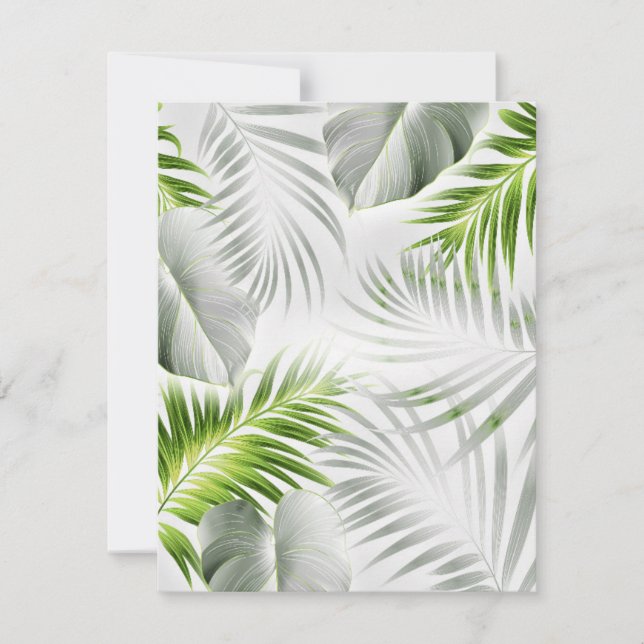 Tropical leaves 1 note card (Front)