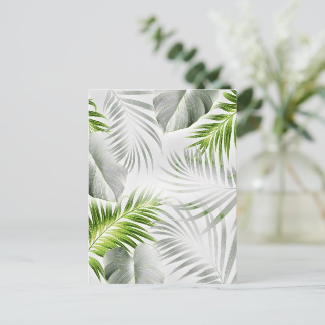 Tropical leaves 1 postcard (Standing Front)