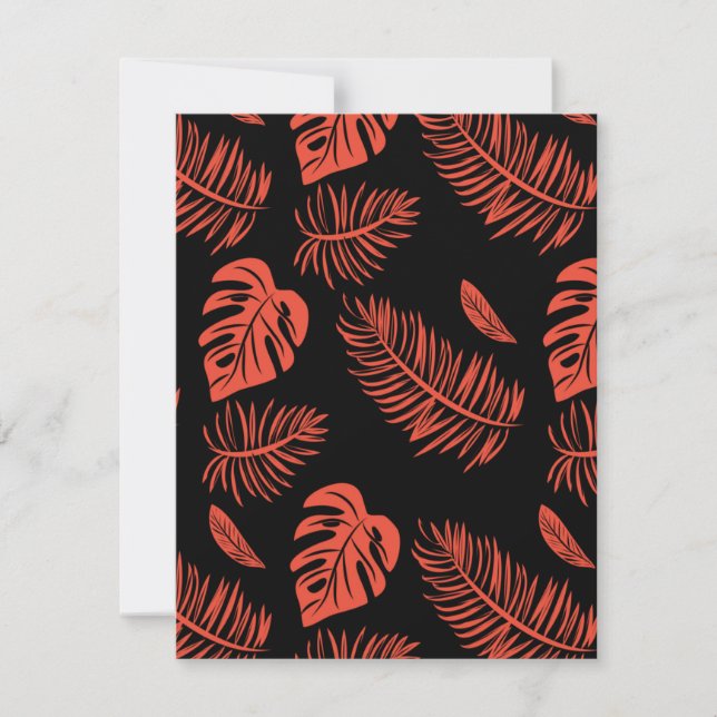 Tropical leaves 21 note card (Front)