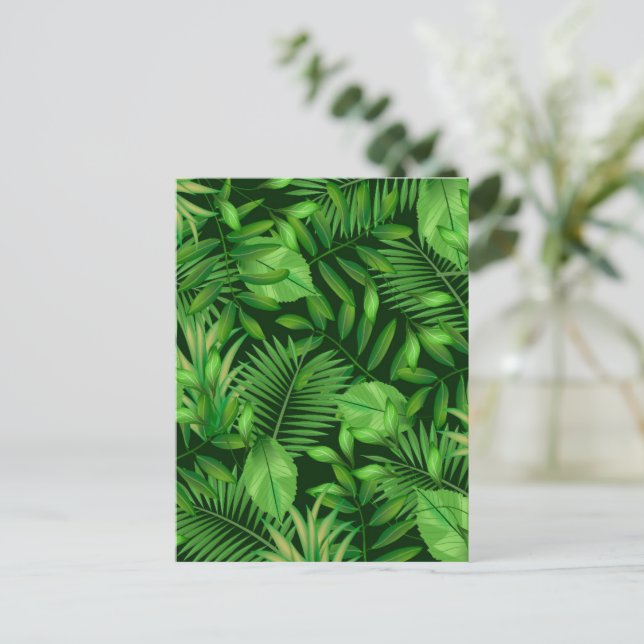 Tropical leaves 3 postcard (Standing Front)
