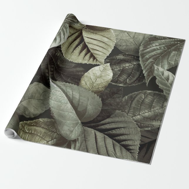 Tropical Leaves 5 Wrapping Paper (Unrolled)