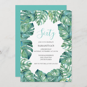 Tropical Leaves 60TH Birthday Invitations Printing