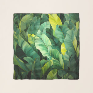 Tropical Leaves Abstract Botanical Jungle Nature Scarf