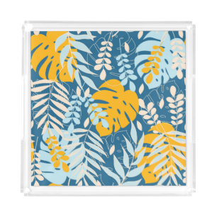 Tropical Leaves: Abstract Jungle Acrylic Tray
