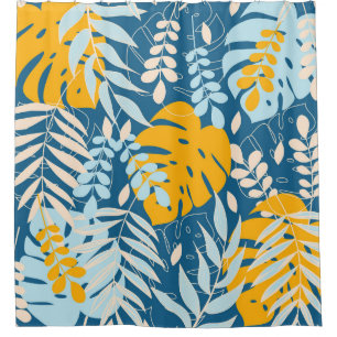 Tropical Leaves: Abstract Jungle Shower Curtain