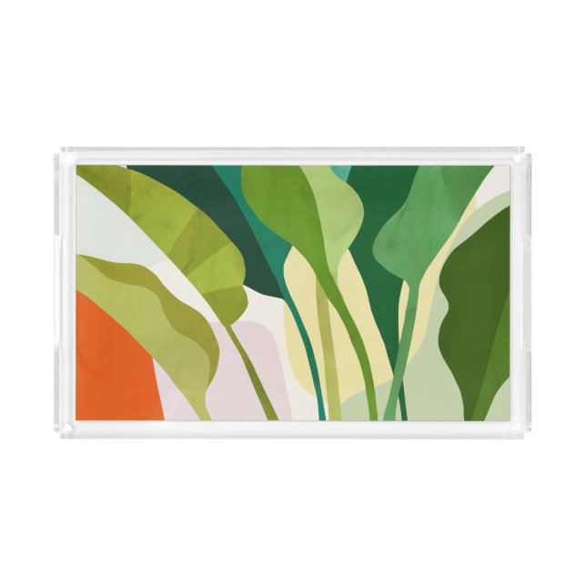Tropical Leaves Acrylic Tray (Front)