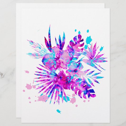 Tropical Leaves and Blossoms (Front/Back)