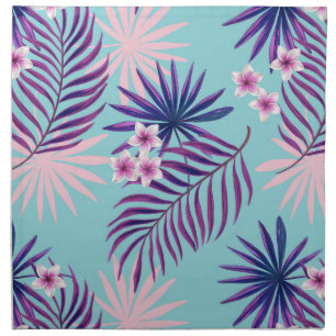 Tropical leaves and flowers 2 cloth napkin