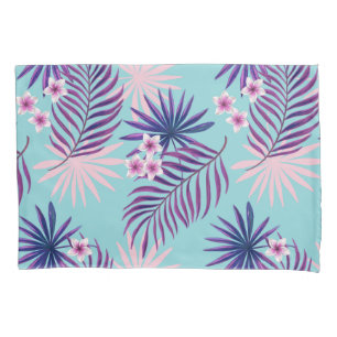 Tropical leaves and flowers 2 pillow case
