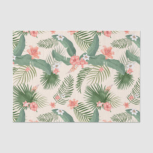 Tropical Leaves and Flowers Jungle Pattern Tissue Paper