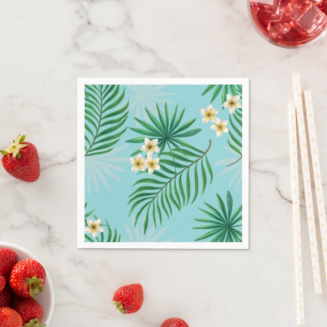 Tropical leaves and flowers napkins (Insitu)