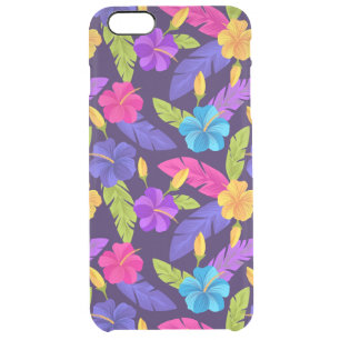 Tropical Leaves and Flowers Pattern-23857 Clear iPhone 6 Plus Case
