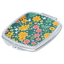 Tropical leaves and flowers pattern