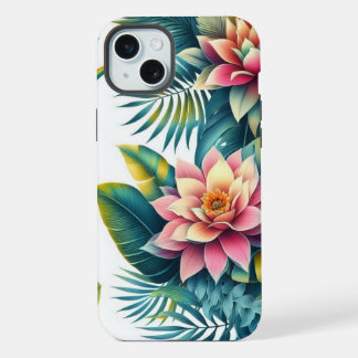 Tropical leaves and flowers phone case