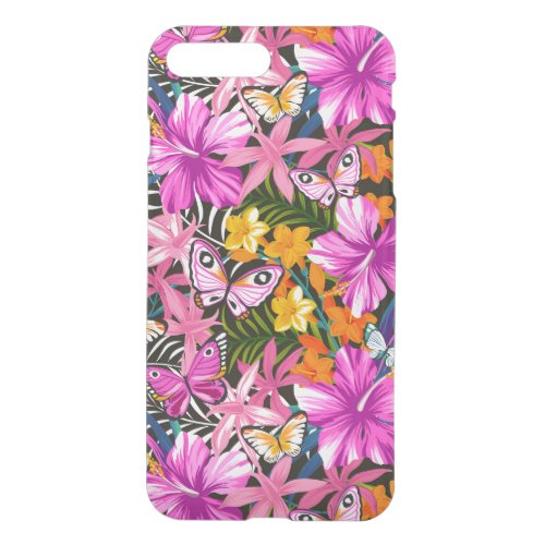 Tropical leaves and flowers iPhone 8 plus7 plus case