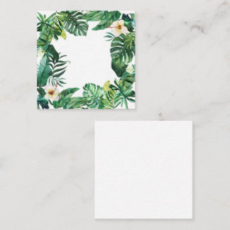 Tropical Leaves and Hibiscus Frame Note Card