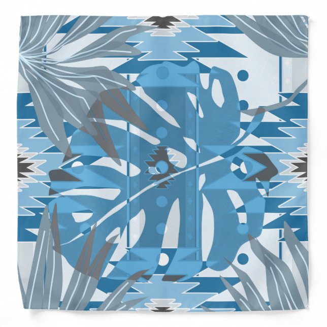 Tropical leaves and ornament elements. bandana (Front)