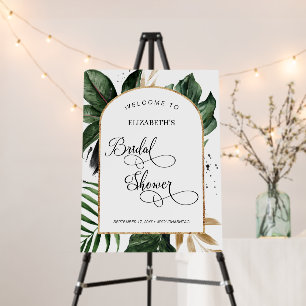 Tropical Leaves Arch Frame Bridal Shower Welcome Foam Board