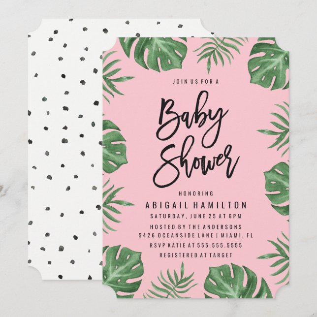 Tropical Leaves | Baby Shower Invitation (Front/Back)