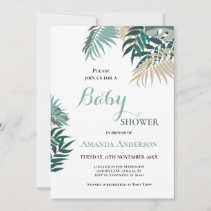 Tropical leaves Baby Shower invitation